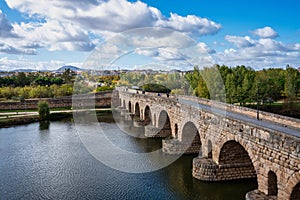 Puente Romano, the Roman Bridge in Merida, Extremadura, Spain photo
