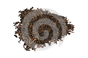 Puer (pu-erh) black elite tea isolated on white photo