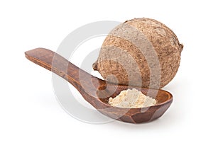 Pueraria mirifica or white kwao krua fruit and powder isolated on background with clipping path