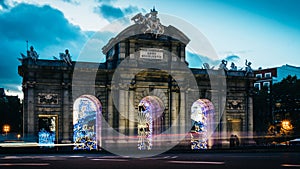 Puerta de Alcala, Gate or Citadel Gate is a Neo-classical monument in the Plaza de la Independencia in Madrid, Spain photo