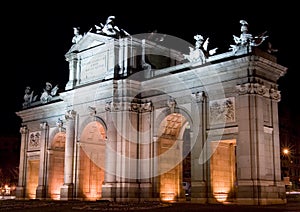 Puerta de Alcala at Night photo