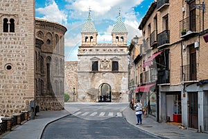 Puerta de Bisagra or Alfonso VI Gate in city of Toledo, Spain photo