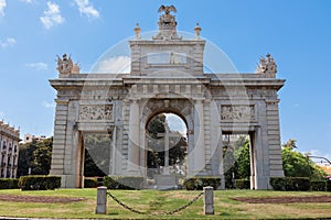 The Puerta del Mar Square in Valencia, Spain