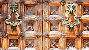 Puerta del Palau de Mar i Cel in Sitges for backgrounds and textures
