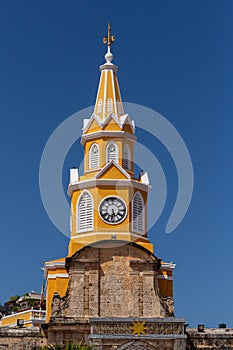 Puerta del Reloj, main city gate of the historic center of Cartagena de Indias, in Colombia photo