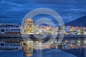 Puerto Banus at dusk in Marbella photo