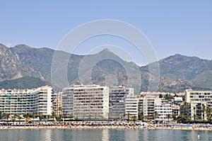 PUERTO BANUS, SPAIN Panorama of Puerto Banus, Marbella, Spain