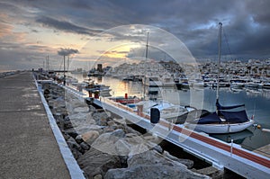 Puerto Banus at sunset,Costa del Sol,Spain