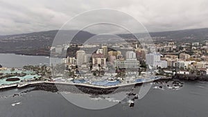 Puerto de la Cruz with Martianez Lake; aerial view of Tenerife