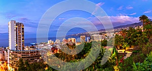 Puerto de la Cruz, Tenerife, Canary islands, Spain: View over th