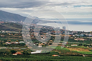 Puerto de la Cruz top view from mirador de Humboldt, Tenerife