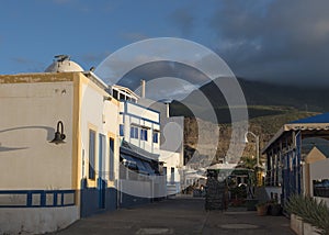 Puerto de las Nieves, Agaete, Gran Canaria, Canary Islands, Spain December 17, 2020: Main street promenade of fishing