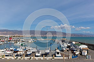 Puerto de Roquetas del Mar Costa de AlmerÃÂ­a in AndalucÃÂ­a Spain with boats in the harbour photo