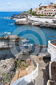 Puerto de Santiago city, Tenerife, Canary islands, Spain, holiday landscape