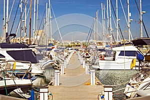 Puerto deportivo Marina Salinas. Yachts and boats in Marina of T photo