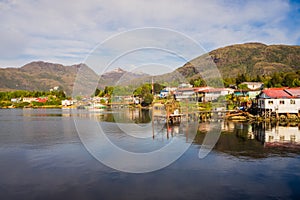 Panoramic view of Puerto Eden, south of Chile photo