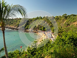 Puerto Escondido, Oaxaca, Mexico, South America: [Playa Carrizalillo, crowdwed natural beach, tourist destination] photo