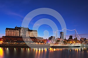 Puerto Madero at Night, Buenos Aires, Argentina.