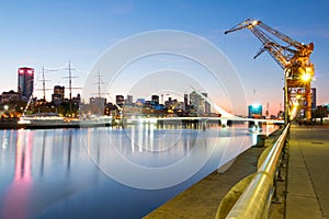 Puerto Madero at night, harbor of Buenos Aires Argentina