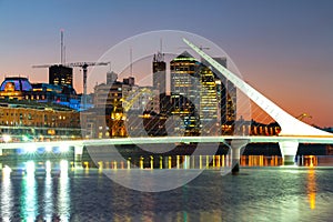 Puerto Madero at night, harbor of Buenos Aires Argentina