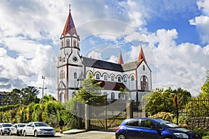 Puerto Montt, Chile, city of Puerto Varas. Church Of The Sacred Heart / Iglesia Sagrado Corazon/.