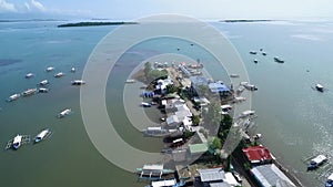 Puerto Princesa in Palawan, Philippines.  Coastline and Honda Bay with Boats in Background. Sulu Sea III