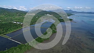 Puerto Princesa in Palawan, Philippines.  Honda Bay with Coastline and Boats in Background. Sulu Sea II