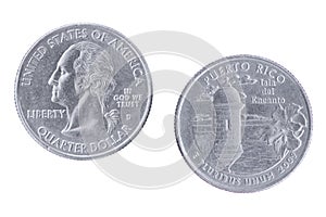 Puerto Rico 2009D Commemorative Quarter isolated on a white background