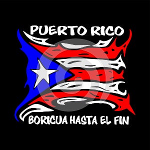 Puerto Rico Boricua Hasta El Fin vector photo