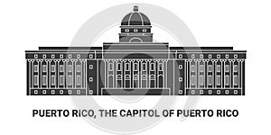 Puerto Rico, The Capitol Of Puerto Rico, travel landmark vector illustration photo