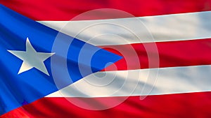 Puerto Rico flag. 3D Illustration photo