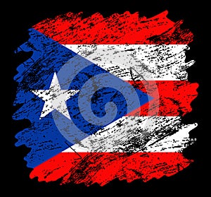 Puerto rico flag grunge brush background. Old Brush flag vector illustration. abstract concept of national background