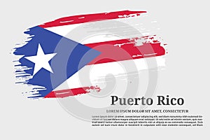 Puerto Rico flag grunge brush and poster, vector