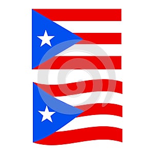 Puerto Rico Flag. National flag of Puerto rico sign. Waving Flag of Puerto Rico symbol. flat style