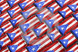 Puerto Rico Flag Urban Grunge Pattern