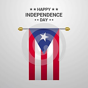 Puerto Rico Independence day hanging flag background