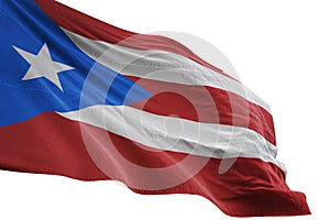 Puerto Rico national flag waving isolated on white background 3d illustration