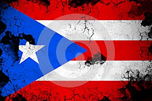 Puerto rico rusty and grunge flag illustration