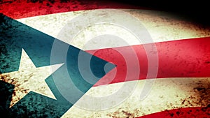 Puerto Rico State Flag Waving, grunge look