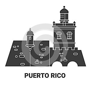 Puerto Rico travel landmark vector illustration photo
