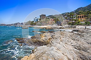 Puerto Vallarta, Conchas Chinas beach and ocean coastline photo