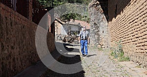 Puerto Vallarta Mexico San Sebastian village man walking towards 4K
