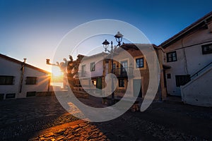 Puerto Viejo of Algorta at sunset