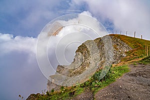 The Puez range shrouded in clouds