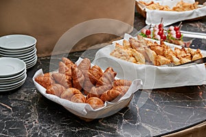 Puff pastry on the buffet table