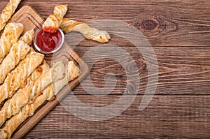 Puff pastry cheese twists.