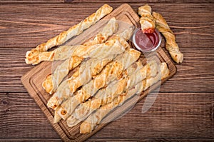 Puff pastry cheese twists.