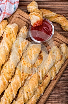 Puff pastry cheese twists.