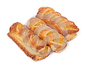 Puff pastry with filling isolated