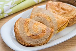 Puff pastry on plate